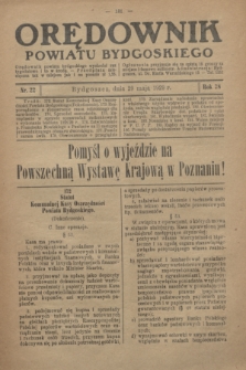 Orędownik Powiatu Bydgoskiego : wychodzi raz tygodniowo i to w środę. R.78, nr 22 (29 maja 1929)