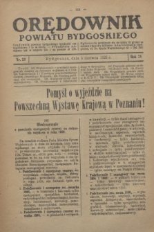 Orędownik Powiatu Bydgoskiego : wychodzi raz tygodniowo i to w środę. R.78, nr 23 (5 czerwca 1929)