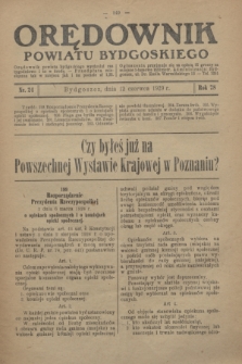 Orędownik Powiatu Bydgoskiego : wychodzi raz tygodniowo i to w środę. R.78, nr 24 (12 czerwca 1929)