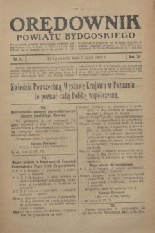 Orędownik Powiatu Bydgoskiego : wychodzi raz tygodniowo i to w środę. R.78, nr 27 (3 lipca 1929)