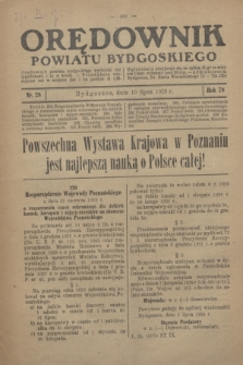 Orędownik Powiatu Bydgoskiego : wychodzi raz tygodniowo i to w środę. R.78, nr 28 (10 lipca 1929)
