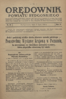 Orędownik Powiatu Bydgoskiego : wychodzi raz tygodniowo i to w środę. R.78, nr 29 (17 lipca 1929)