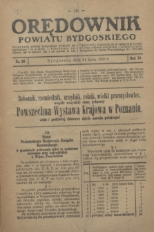 Orędownik Powiatu Bydgoskiego : wychodzi raz tygodniowo i to w środę. R.78, nr 30 (24 lipca 1929)