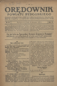 Orędownik Powiatu Bydgoskiego : wychodzi raz tygodniowo i to w środę. R.78, nr 34 (28 sierpnia 1929)