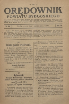 Orędownik Powiatu Bydgoskiego : wychodzi raz tygodniowo i to w środę. R.78, nr 39 (5 października 1929)