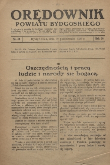Orędownik Powiatu Bydgoskiego : wychodzi raz tygodniowo i to w środę. R.78, nr 43 (30 października 1929)