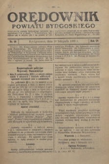 Orędownik Powiatu Bydgoskiego : wychodzi raz tygodniowo i to w środę. R.78, nr 46 (20 listopada 1929)