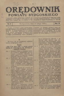 Orędownik Powiatu Bydgoskiego : wychodzi raz tygodniowo i to w środę. R.79, nr 9 (19 lutego 1930)