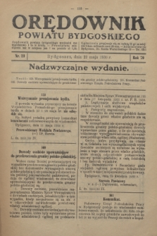 Orędownik Powiatu Bydgoskiego : wychodzi raz tygodniowo i to w środę. R.79, nr 23 (22 maja 1930)