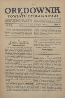 Orędownik Powiatu Bydgoskiego : wychodzi raz tygodniowo i to w środę. R.79, nr 35 (6 sierpnia 1930)