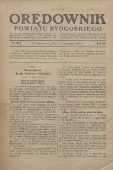 Orędownik Powiatu Bydgoskiego : wychodzi raz tygodniowo i to w środę. R.79, nr 39 (27 sierpnia 1930)