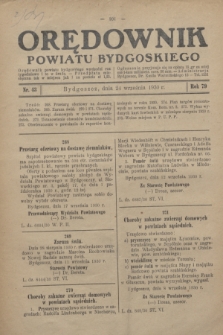 Orędownik Powiatu Bydgoskiego : wychodzi raz tygodniowo i to w środę. R.79, nr 43 (24 września 1930)