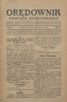 Orędownik Powiatu Bydgoskiego : wychodzi raz tygodniowo i to w środę. R.79, nr 50 (12 listopada 1930)
