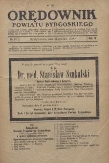 Orędownik Powiatu Bydgoskiego : wychodzi raz tygodniowo i to w środę. R.79, nr 57 (31 grudnia 1930)