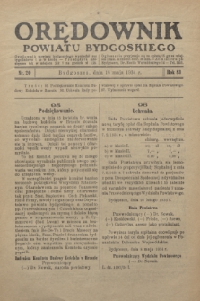Orędownik Powiatu Bydgoskiego : wychodzi raz tygodniowo i to w środę. R.83, nr 20 (16 maja 1934)