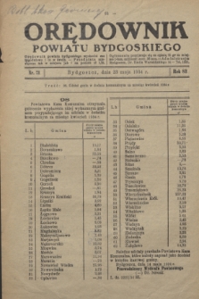 Orędownik Powiatu Bydgoskiego : wychodzi raz tygodniowo i to w środę. R.83, nr 21 (23 maja 1934)