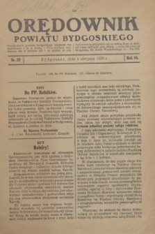 Orędownik Powiatu Bydgoskiego : wychodzi raz tygodniowo i to w środę. R.85, nr 32 (5 sierpnia 1936)