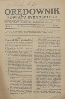 Orędownik Powiatu Bydgoskiego : wychodzi raz tygodniowo i to w środę. R.85, nr 34 (19 sierpnia 1936)