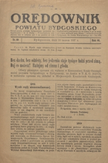 Orędownik Powiatu Bydgoskiego : wychodzi raz tygodniowo i to w środę. R.86, nr 10 (10 marca 1937)