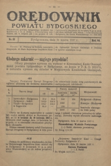 Orędownik Powiatu Bydgoskiego : wychodzi raz tygodniowo i to w środę. R.86, nr 13 (31 marca 1937)