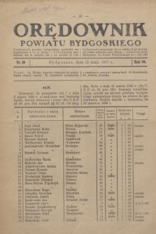 Orędownik Powiatu Bydgoskiego : wychodzi raz tygodniowo i to w środę. R.86, nr 19 (12 maja 1937)