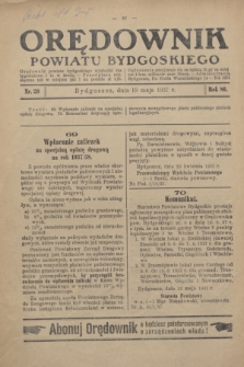 Orędownik Powiatu Bydgoskiego : wychodzi raz tygodniowo i to w środę. R.86, nr 20 (19 maja 1937)