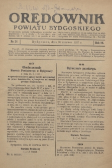 Orędownik Powiatu Bydgoskiego : wychodzi raz tygodniowo i to w środę. R.86, nr 24 (16 czerwca 1937)