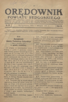 Orędownik Powiatu Bydgoskiego : wychodzi raz tygodniowo i to w środę. R.86, nr 32 (11 sierpnia 1937)