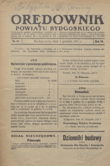 Orędownik Powiatu Bydgoskiego : wychodzi raz tygodniowo i to w środę. R.86, nr 48 (1 grudnia 1937)