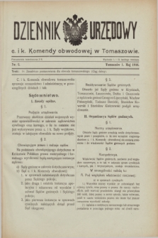 Dziennik Urzędowy c. i k. Komendy obwodowej w Tomaszowie. 1916, nr 3 (1 maj)