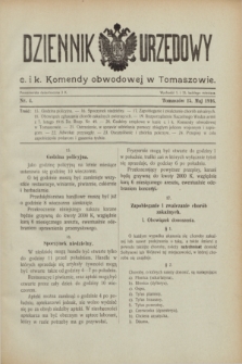 Dziennik Urzędowy c. i k. Komendy obwodowej w Tomaszowie. 1916, nr 4 (15 maj)