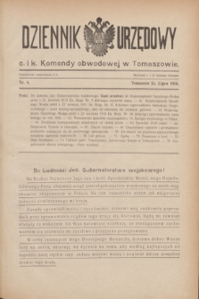 Dziennik Urzędowy c. i k. Komendy obwodowej w Tomaszowie. 1916, nr 8 (15 lipca)