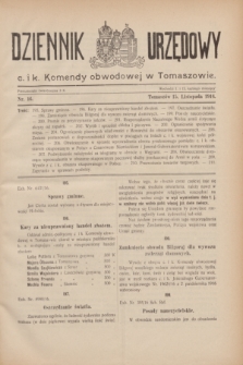 Dziennik Urzędowy c. i k. Komendy obwodowej w Tomaszowie. 1916, nr 16 (15 listopada)