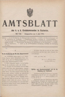 Amtsblatt des K. u. K. Kreiskommandos in Kozienice. 1916, Theil 7 (5 Juni)