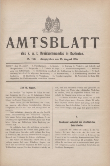 Amtsblatt des K. u. K. Kreiskommandos in Kozienice. 1916, Theil 9 (18 August)
