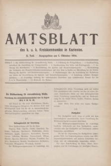 Amtsblatt des K. u. K. Kreiskommandos in Kozienice. 1916, Theil 10 (1 Oktober)