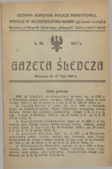 Gazeta Śledcza. [R.2], L. 53 (21 maja 1920)