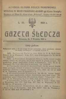 Gazeta Śledcza. [R.2], L. 87 (3 września 1920)
