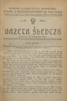 Gazeta Śledcza. [R.2], L. 88 (6 września 1920)