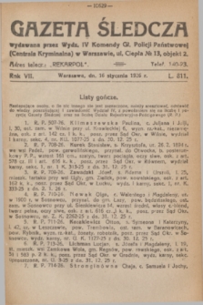 Gazeta Śledcza. R.7, L. 811 (16 stycznia 1926)