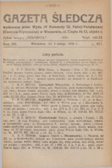 Gazeta Śledcza. R.7, L. 817 (5 lutego 1926)