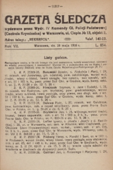 Gazeta Śledcza. R.7, L. 854 (28 maja 1926)