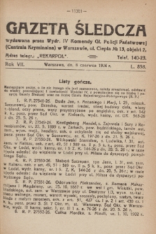Gazeta Śledcza. R.7, L. 858 (8 czerwca 1926)