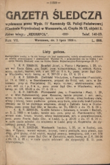 Gazeta Śledcza. R.7, L. 866 (3 lipca 1926)