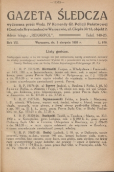 Gazeta Śledcza. R.7, L. 870 (3 sierpnia 1926)