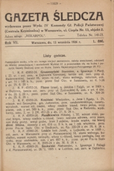 Gazeta Śledcza. R.7, L. 886 (13 września 1926)
