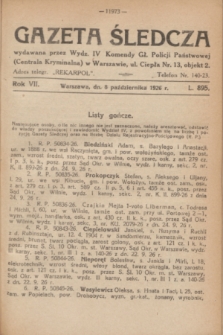 Gazeta Śledcza. R.7, L. 895 (8 października 1926)