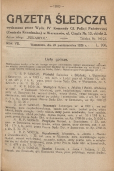 Gazeta Śledcza. R.7, L. 900 (25 października 1926)