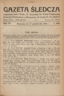 Gazeta Śledcza. R.7, L. 901 (27 października 1926)