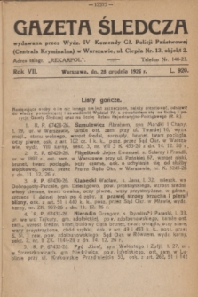 Gazeta Śledcza. R.7, L. 920 (28 grudnia 1926)